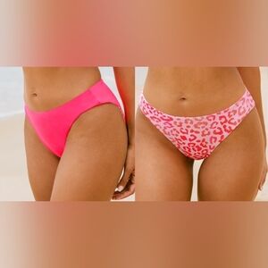 Cupshe Reversible Pink Leopard Print Bikini Bottoms